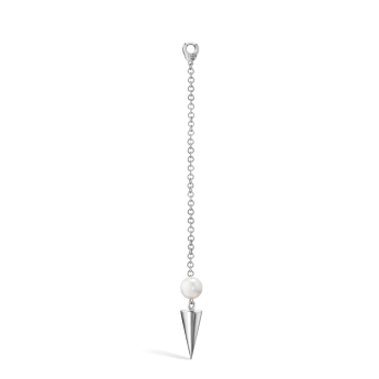 Pearl and Long Spike Pendulum Charm White Gold 40mm