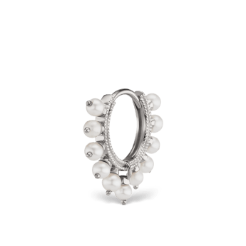 Pearl Coronet Hoop Earring