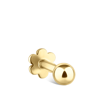 Ball Threaded Stud Earring Yellow Gold 2.5mm