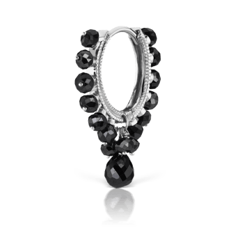 Black Diamond Coronet with Briolette Hoop Earring