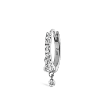 Diamond Eternity Double Dangle Hoop Earring