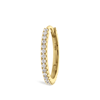 Diamond Eternity Hoop Earring Yellow Gold 11mm