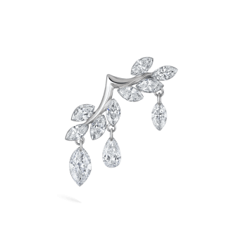 Diamond Vine Garland Threaded Stud Earring White Gold 20.5mm A Direction