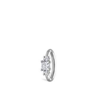 2mm Diamond Princess Hoop Earring White Gold 6.5mm