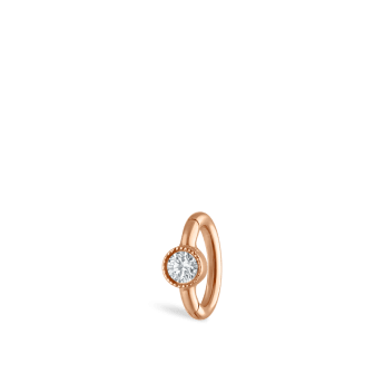 Scalloped Diamond Hoop Earring Rose Gold 5mm