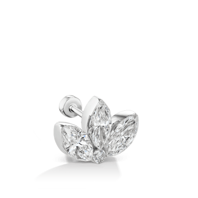 Invisible Diamond Lotus Threaded Stud Earring | MARIA TASH
