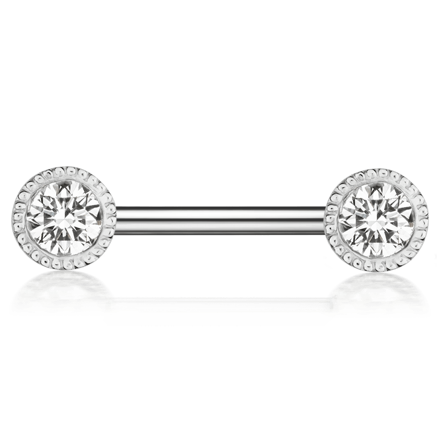 Scallop Set Diamond Nipple Barbell