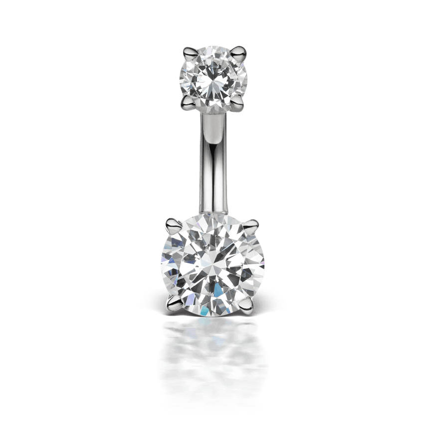 Cubic Zirconia Prong Solitaire Barbell | MARIA TASH