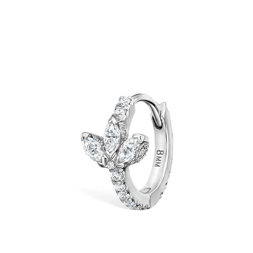 Diamond Lotus Eternity Hoop Earring