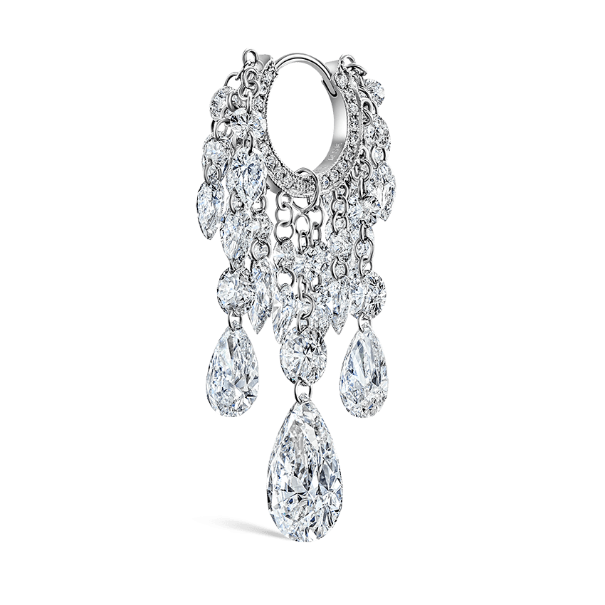 Grand Pear Floating Diamond Tassel MARIA TASH