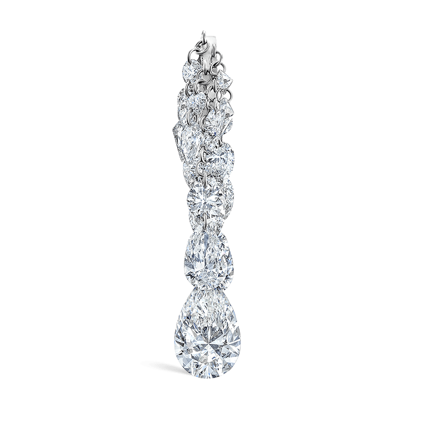 Grand Pear Floating Diamond Tassel