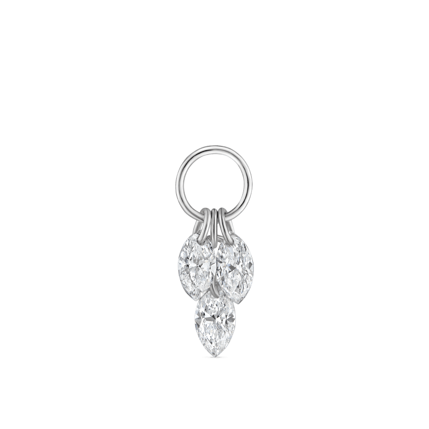 Floating Diamond Plume Charm