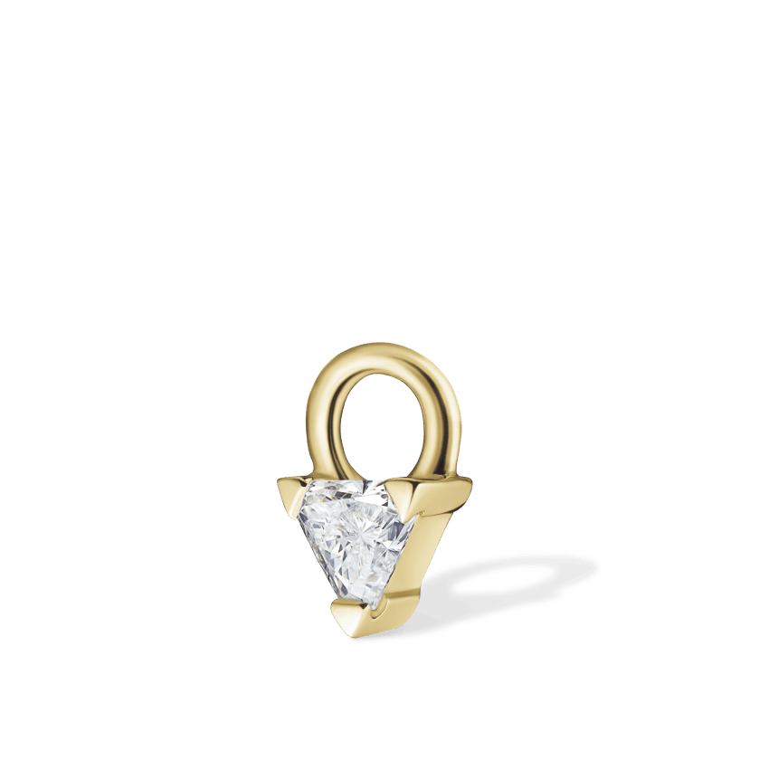 Diamond Triangle Charm Yellow Gold 2.5mm