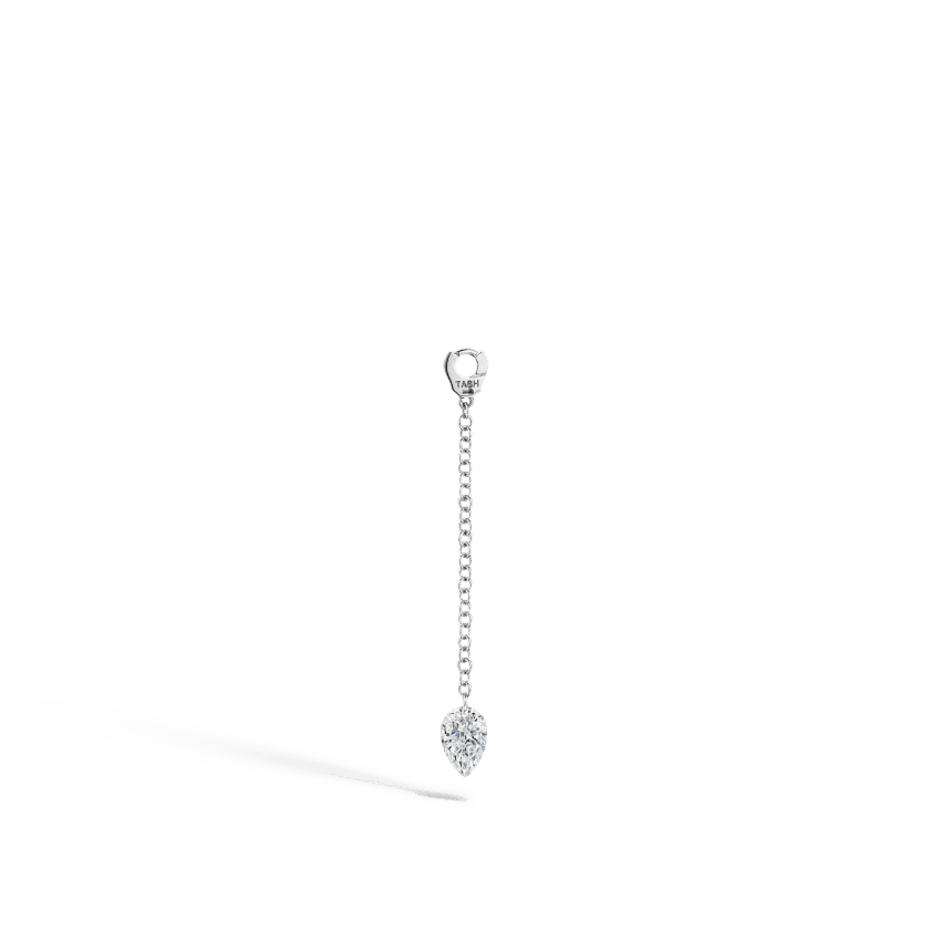 Pendulum Charm with Pear Diamond White Gold 20 mm