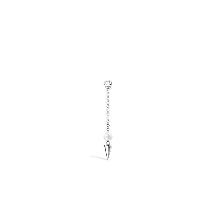 Pearl and Short Spike Pendulum Charm