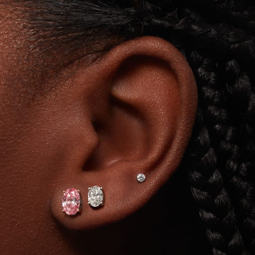 Invisible Set Diamond Stud Earring