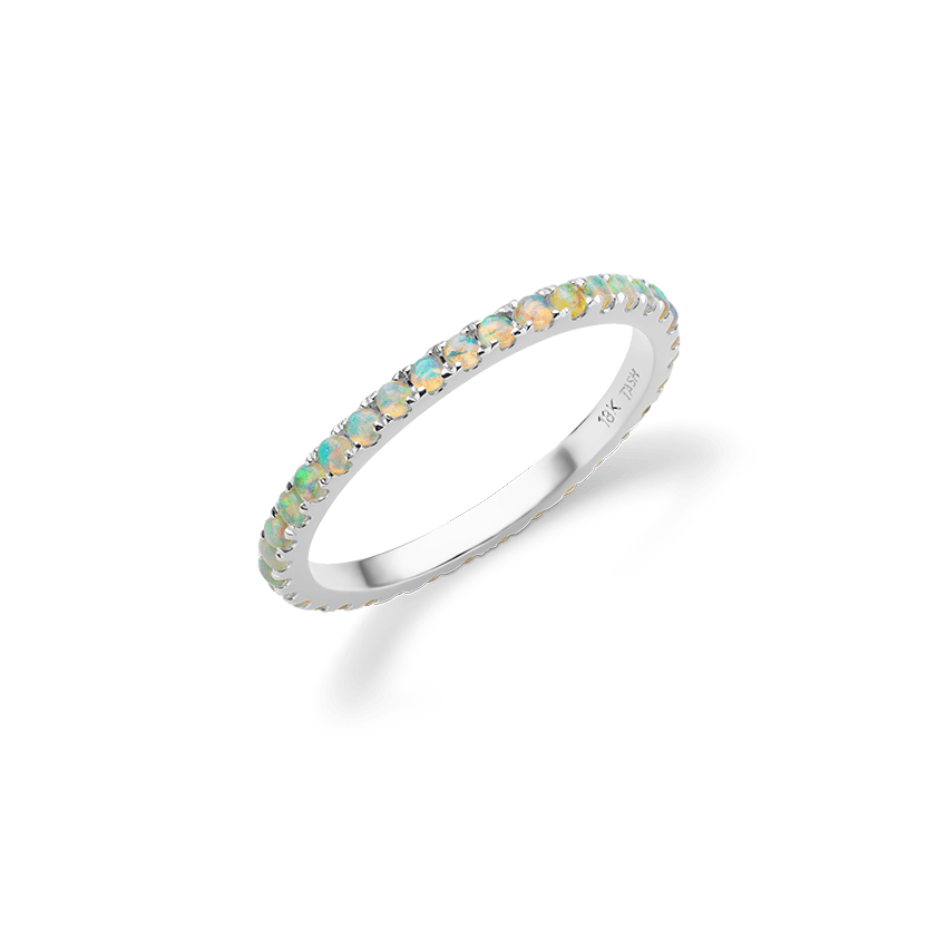 White gold opal eternity ring deals