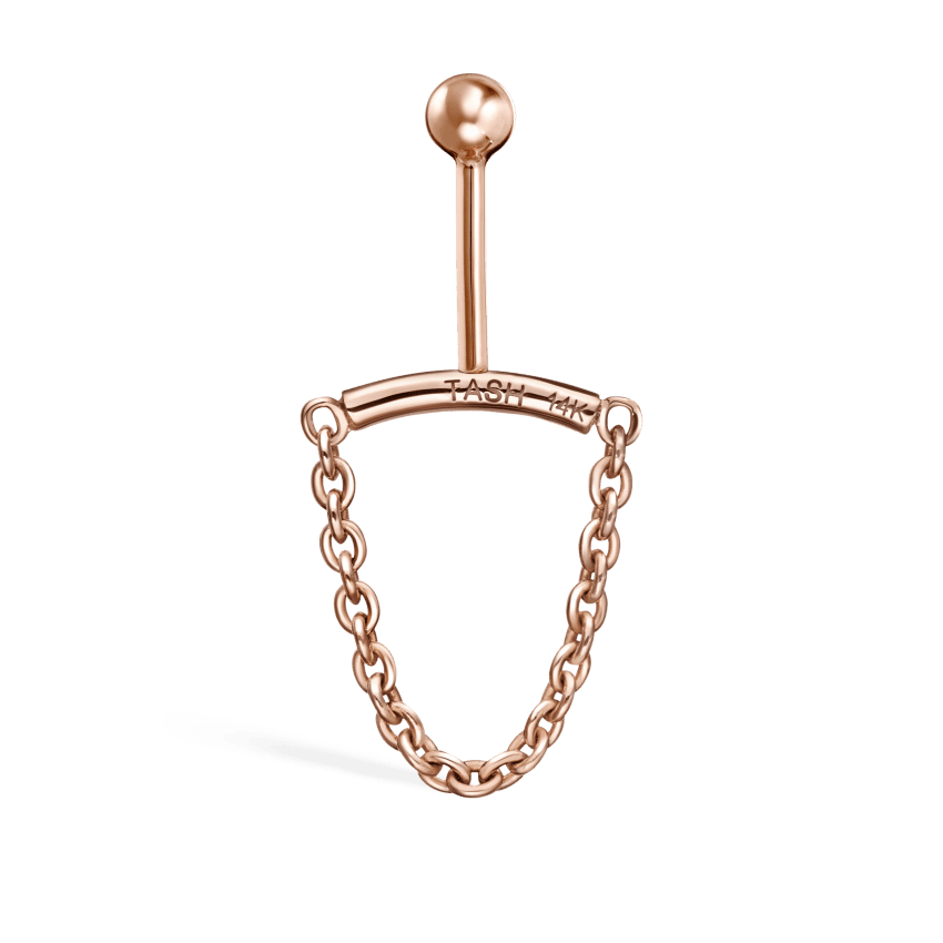 Single Chain Drape Rose Gold Vertical