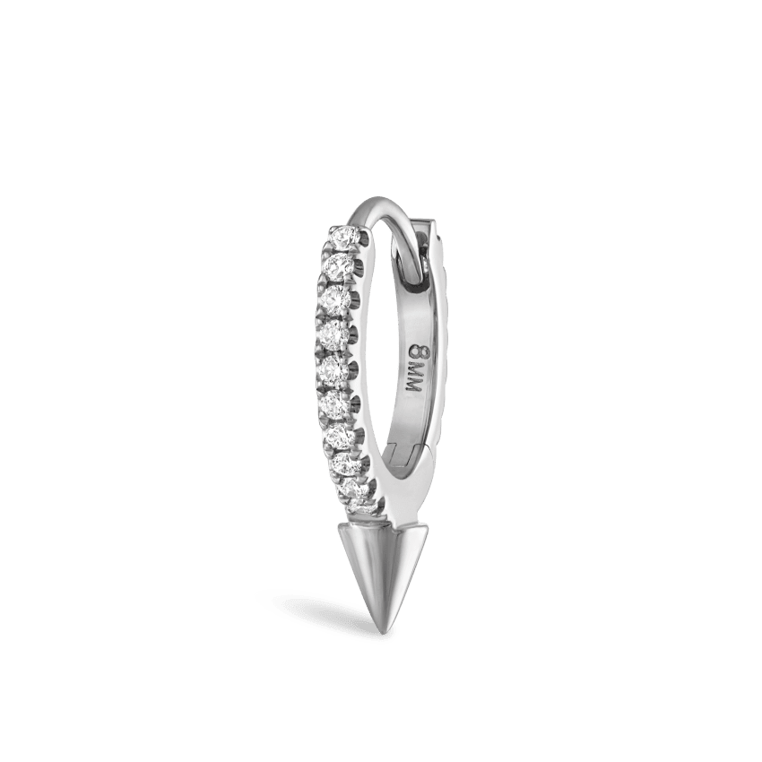 Single Short Spike Diamond Eternity Hoop Earring