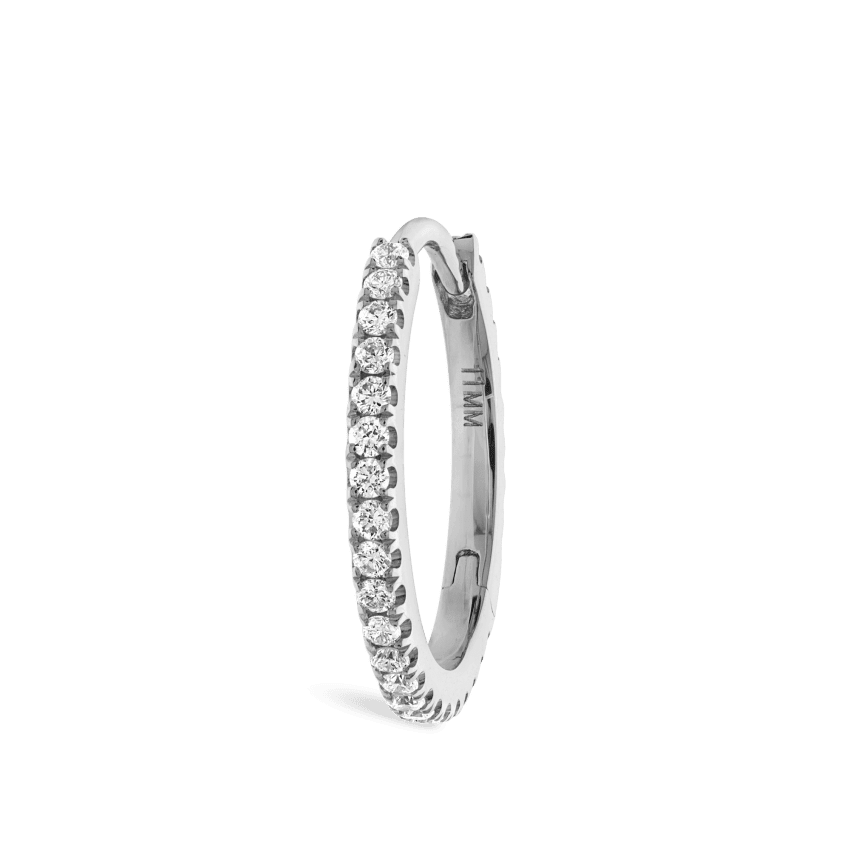 Diamond Eternity Hoop Earring White Gold 11mm