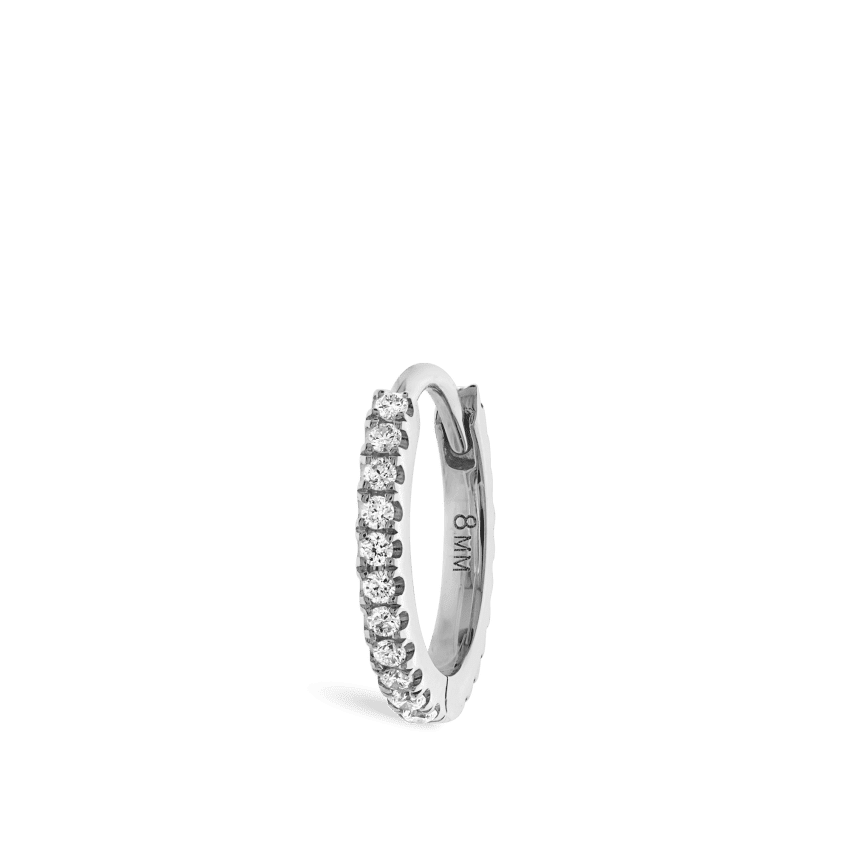 Diamond Eternity Hoop Earring White Gold 8mm