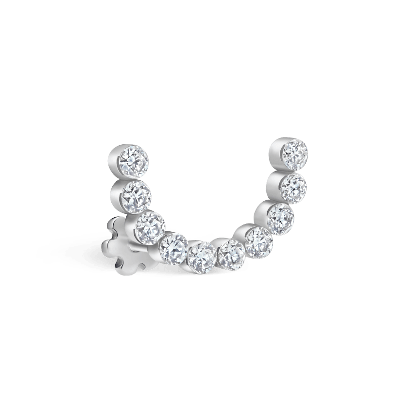 Invisible Set Diamond Demi Eternity Threaded Stud Earring MARIA TASH