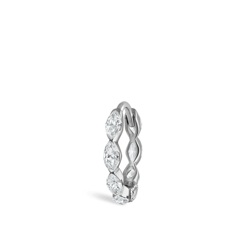 Invisible Set Diamond Marquise Eternity Hoop Earring