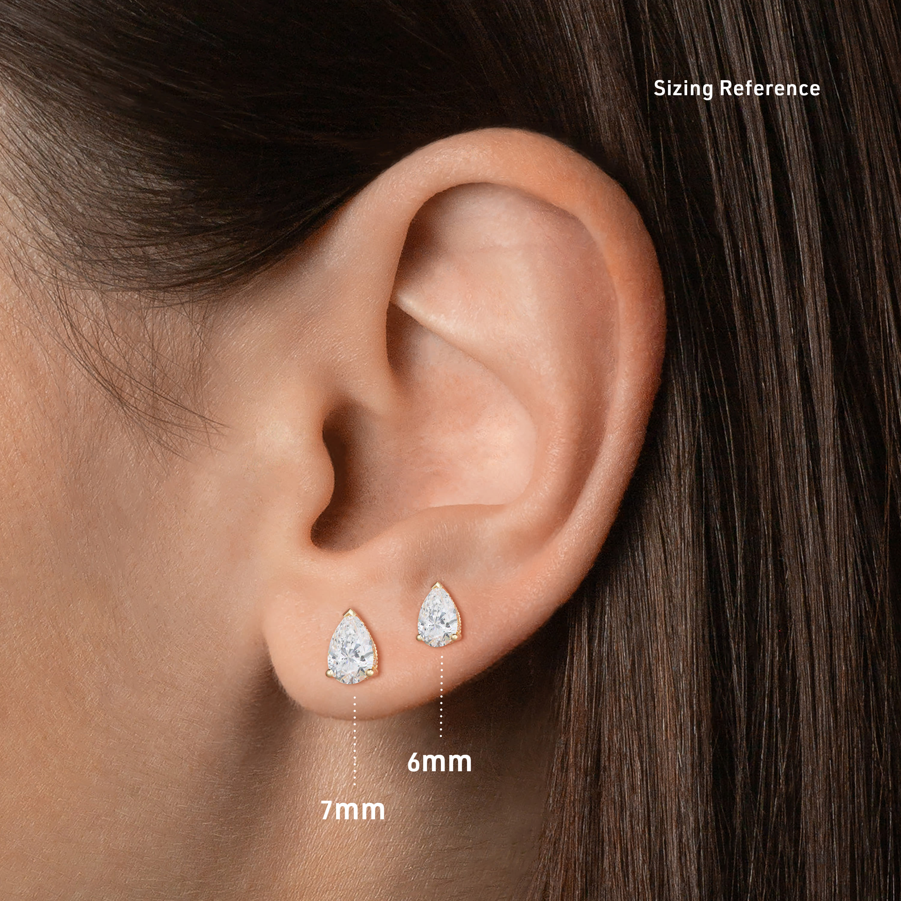 Pear shaped diamond studs Clearance