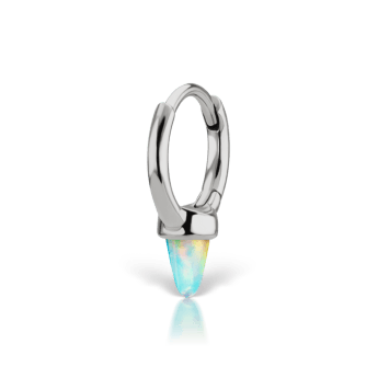 Opal Single Short Spike Hoop Earring (Non-Rotating)