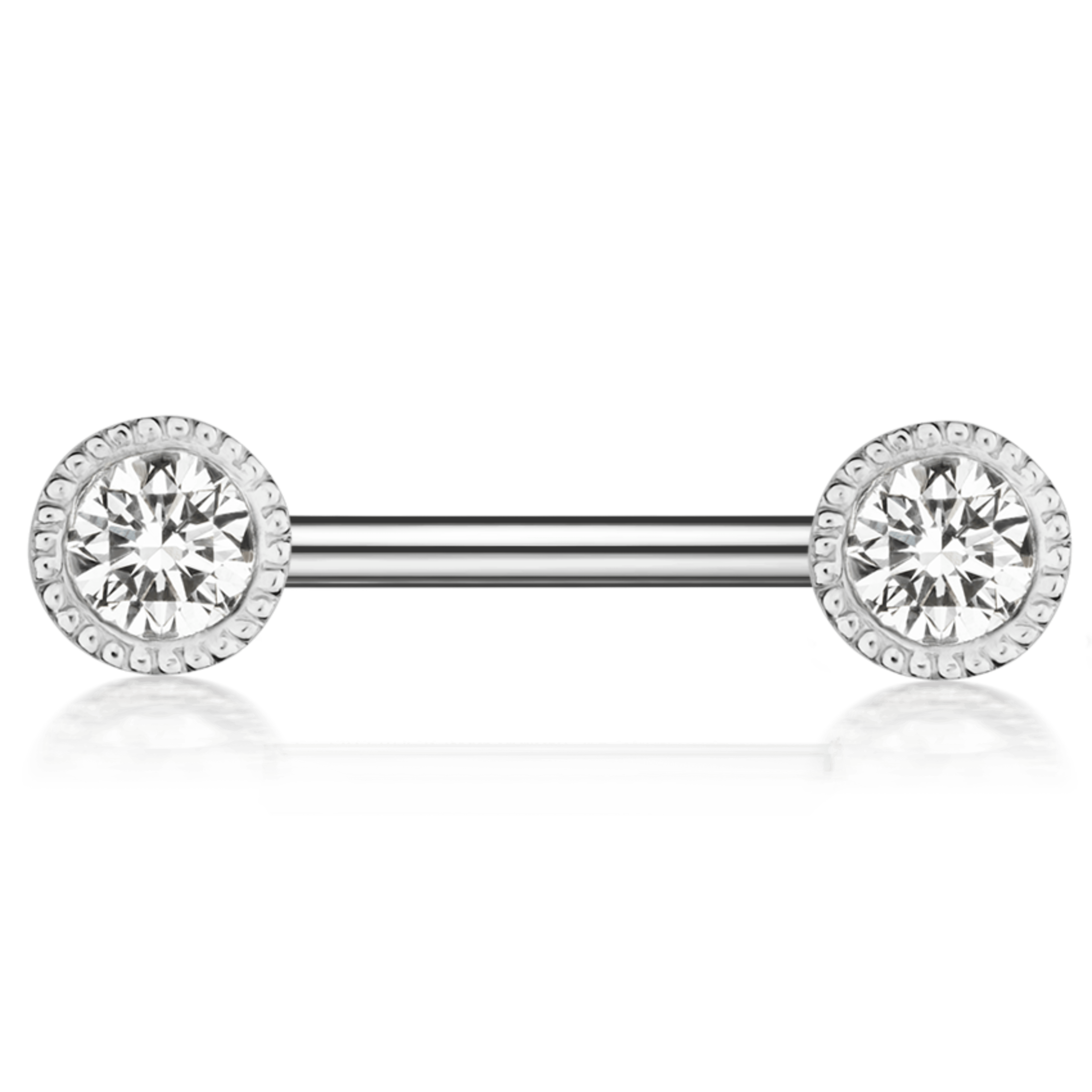 Scallop Set Diamond Nipple Barbell