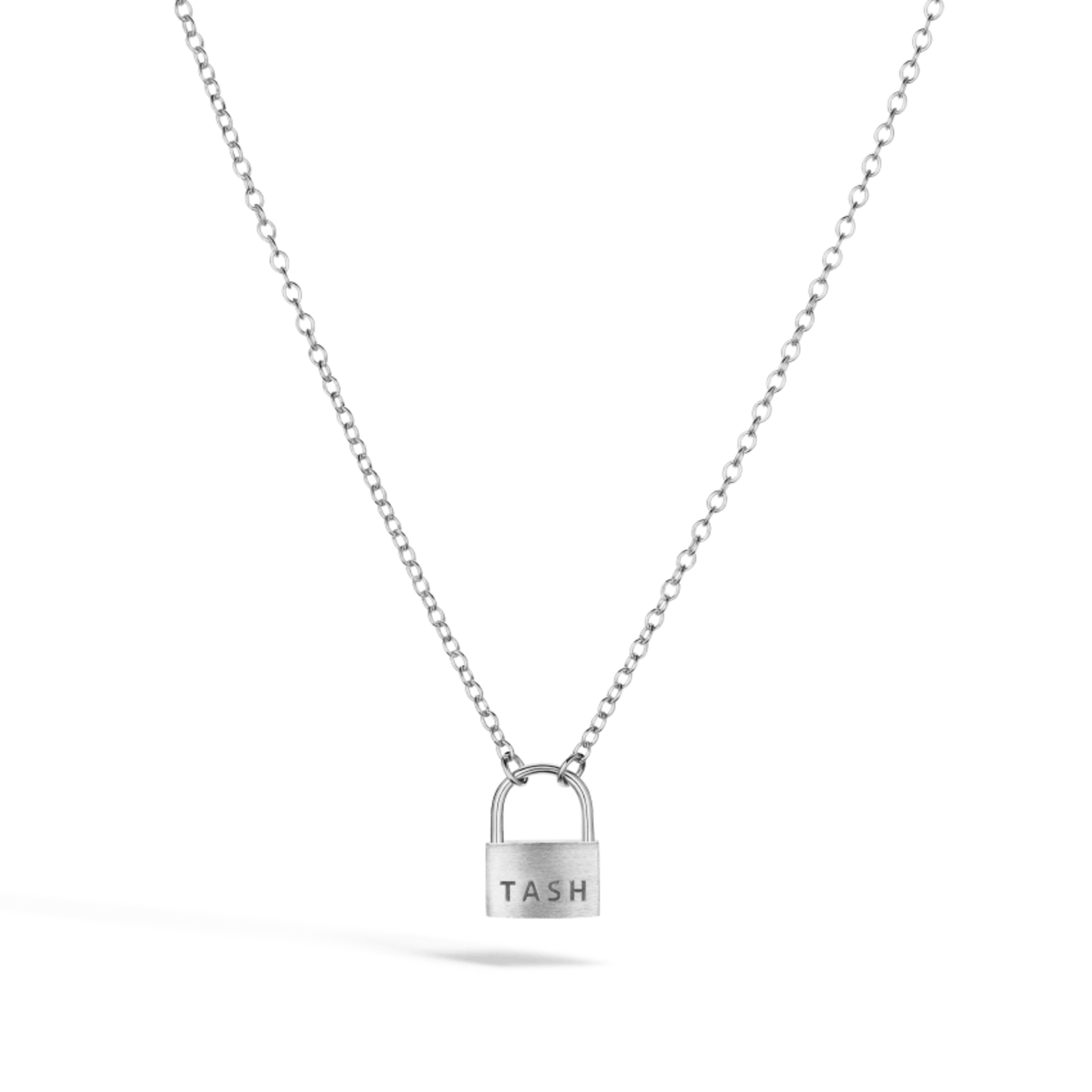 Quilted Padlock Chain Necklace