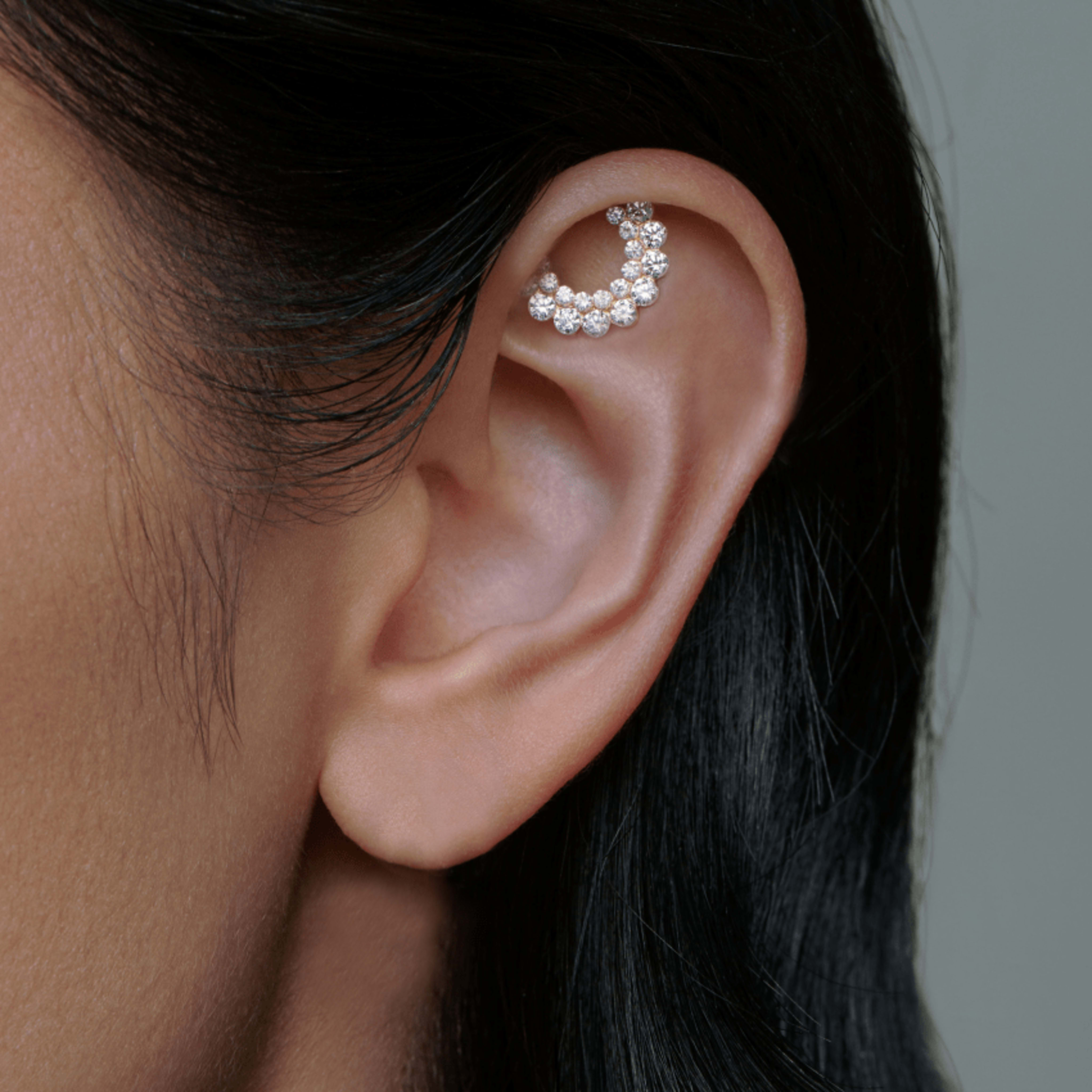 Demi Apsara Invisible Set Diamond Threaded Stud Earring Yellow Gold 6.5mm