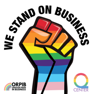 The Logo for Portland Q Center and ORPIB's Stand on Business program 