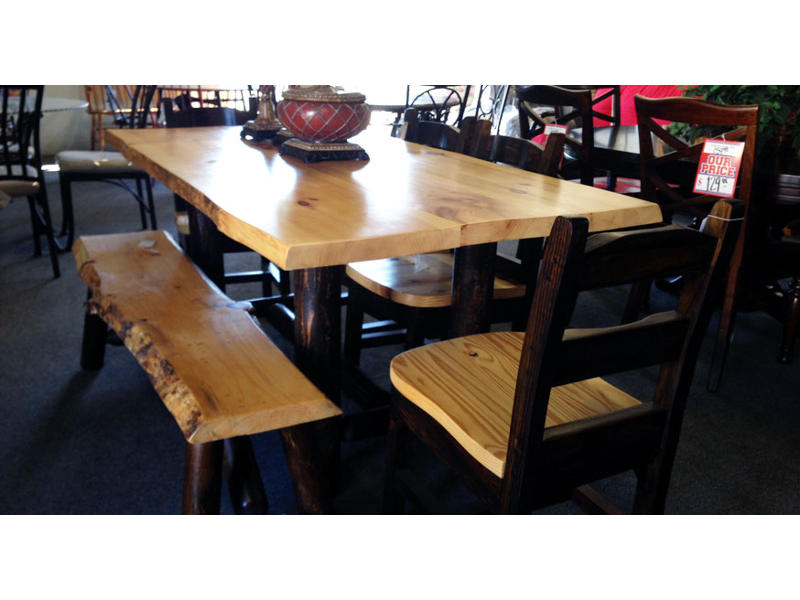 Rustic Dark Wood Dining Room Table W Chairs Custom Furniture Rustic Wood Dining Room Table