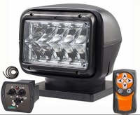 Lyskaster 220 LED 12V sort m/fjernkontroll og betjening