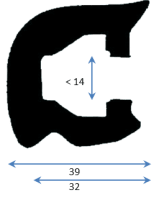 PVC Fenderlist C1544D Sort 18m