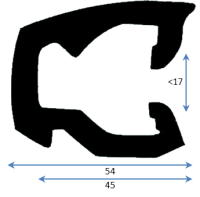 PVC Fenderlist C1565B Sort 22m