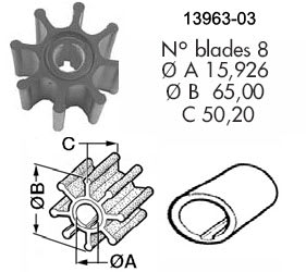 Impeller for Jabsco (4598-0001)