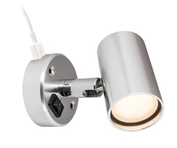 Båtsystem Leselys Tube D2 USB Mattsilver 12V