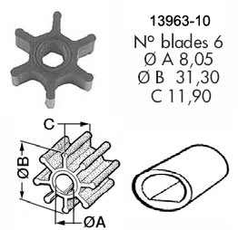 Impeller 113 Yanmar 1GM/1GM10/2GM20/2QM15