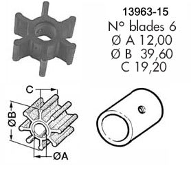 Impeller 121 Volvo Penta/Bukh DV10/Johnson Pump 808B