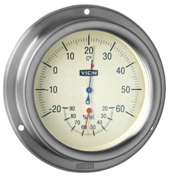 Termo/hygrometer 129mm Rustfritt Stål