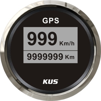 Kus digital fartsmåler m/tripteller GPS 52mm sort/rustfritt