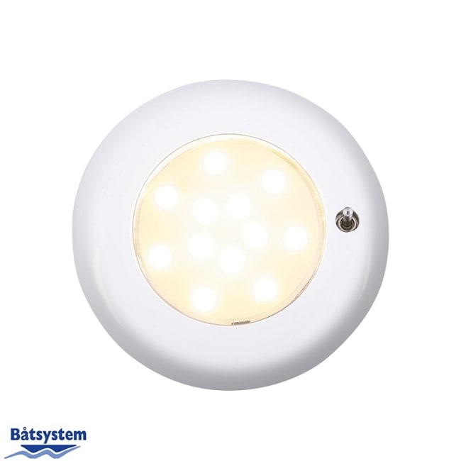 Båtsystem Downlight Nova II LED Hvit m/Bryter 2W 12/24V