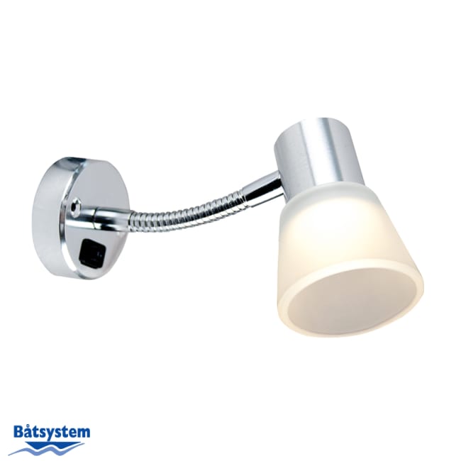 Båtsystem Leselys Tube D3X LED Alu/Hvit Flexarm