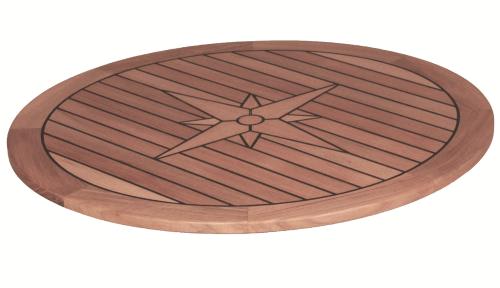 Bordplate Teak Nautic Star Rund 65cm