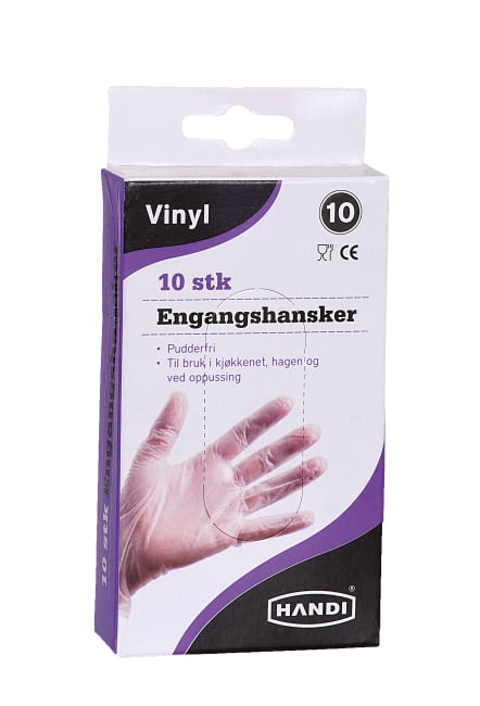 Handi Vinyl Engangshansker 10pk str. 10