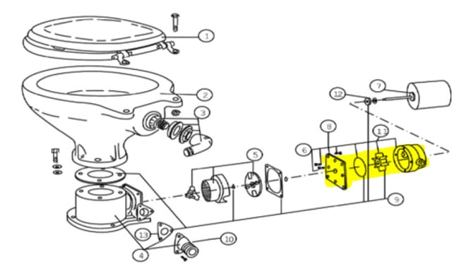 Impellerhus Elektrisk Toalett