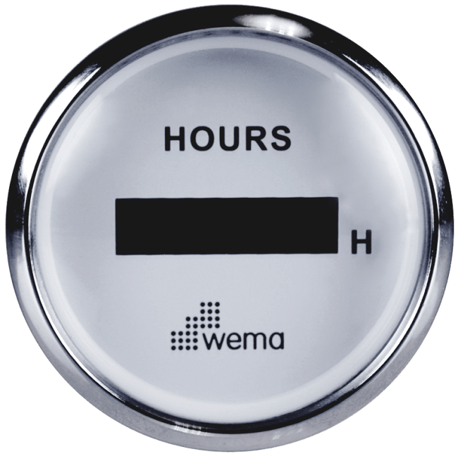 Wema Timeteller Silverline Hvit 52mm 12/24V