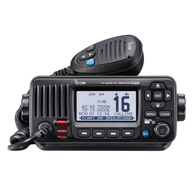 Icom IC-M423GE 25 Sort Fastmontert Marine VHF med DSC og GPS